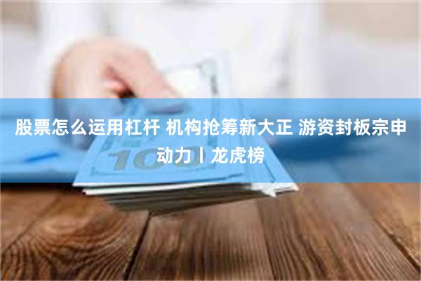 股票怎么运用杠杆 机构抢筹新大正 游资封板宗申动力丨龙虎榜