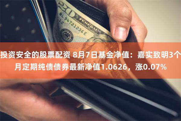 投资安全的股票配资 8月7日基金净值：嘉实致明3个月定期纯债债券最新净值1.0626，涨0.07%