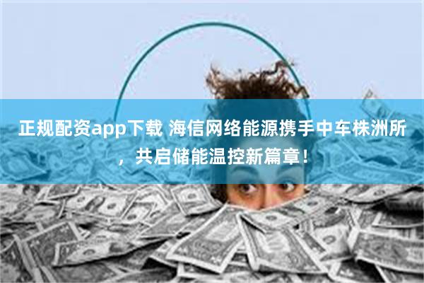 正规配资app下载 海信网络能源携手中车株洲所，共启储能温控新篇章！